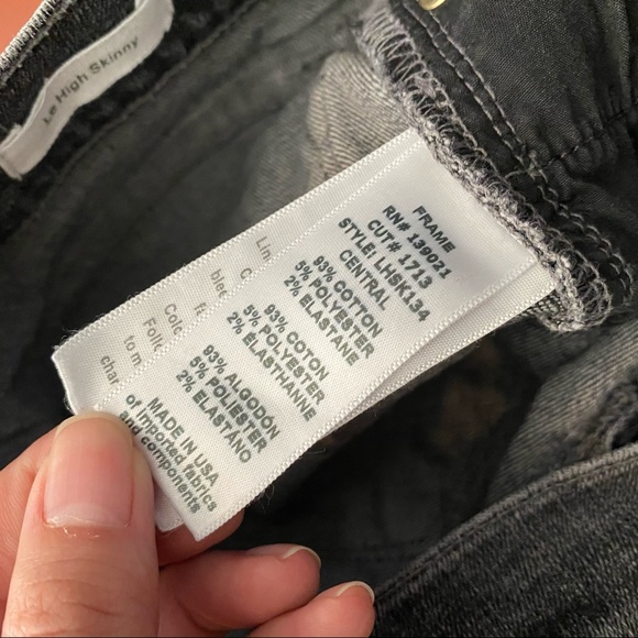 Frame Denim Gray Le High Skinny Jeans Size 24 - Picture 5 of 8